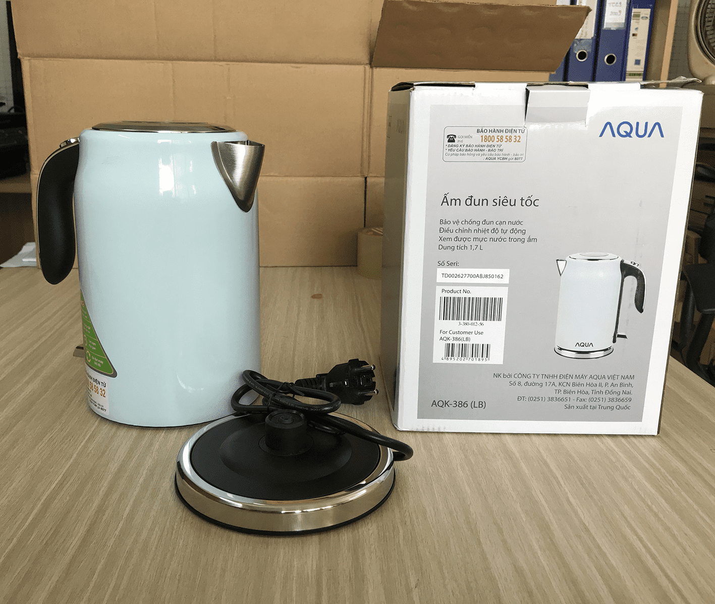 bình đun siêu tốc Aqua 1.7 lít - giá rẻ tại www.vanphongdienmay.com