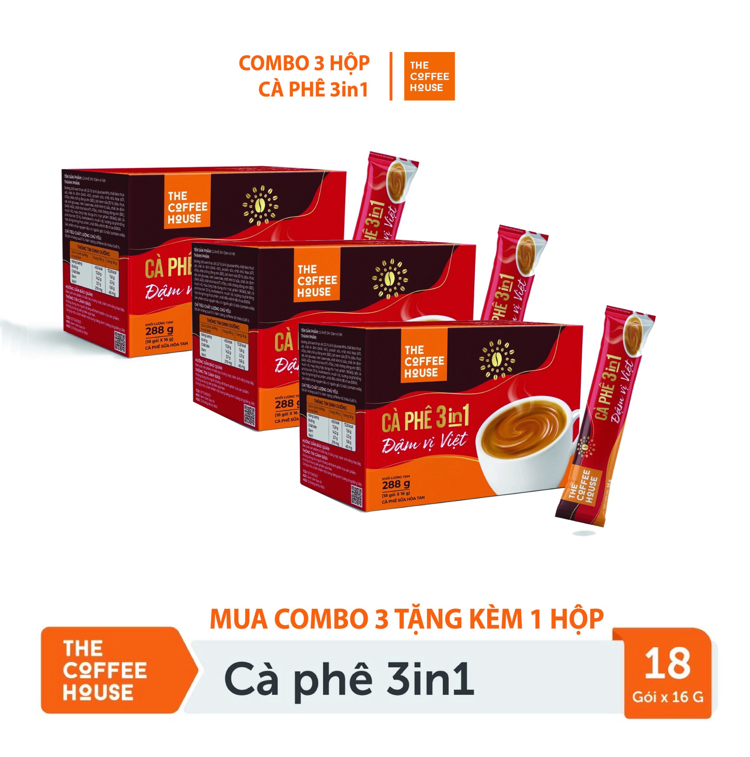 cà phê hoàn tan the coffee house 3in1 đậm vị việt - www.trungtamsst.com hàng chính hãng giá giảm